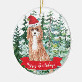 Joyeux Howlidays Cavapoo Chien Ornement de Noël (Gauche)