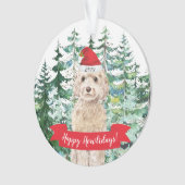 Joyeux Howlidays champagne Cockapoo Chien Noël (devant)
