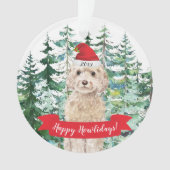 Joyeux Howlidays champagne Cockapoo Chien Noël (devant)