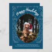 Joyeux Howlidays Chien animal de compagnie carte d (Devant / Derrière)