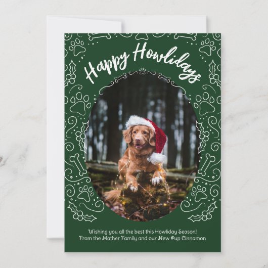 Joyeux Howlidays Chien animal de compagnie carte d (Devant)