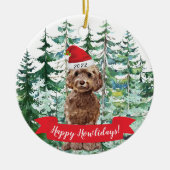 Joyeux Howlidays Chien Cockapoo Brun Ornement de N (Devant)