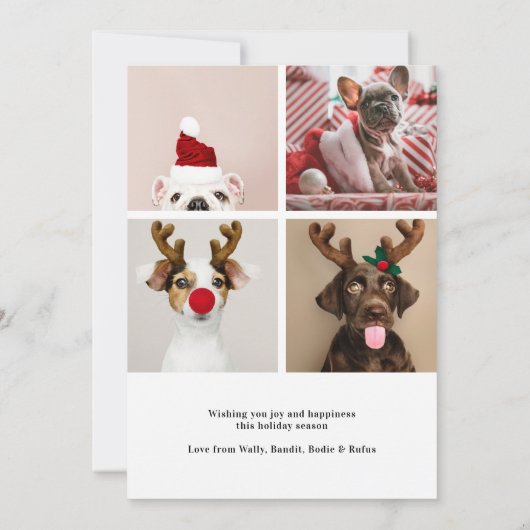 Joyeux Howlidays Chien Noël 5 Carte photo (Dos)