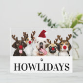 Joyeux Howlidays Chien Noël 5 Carte photo (Debout devant)