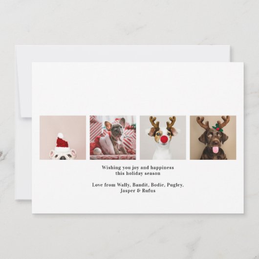 Joyeux Howlidays Chien Noël 5 Carte photo (Dos)