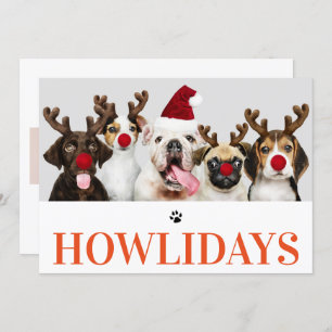 Joyeux Howlidays Chien Noël 5 Carte photo