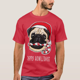 Joyeux Howlidays mignon Carlin de Noël Tshirt Carl