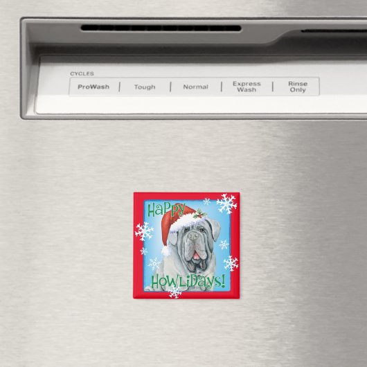 Joyeux Howlidays Neapolitan Mastiff Magnet (In Situ (Lave-vaisselle))