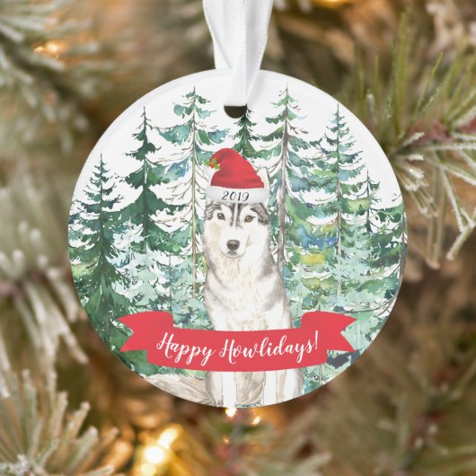 Joyeux Howlidays Noël de Husky Dog en Sibérie (Arbre)