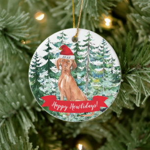 Joyeux Howlidays Ornement de Noël du Vizsla Hongro