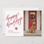 Joyeux Howlidays Pet Carte photo de chien de vacan (Devant)