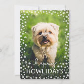 Joyeux Howlidays Pet Lover Carte photo de vacances (Devant)