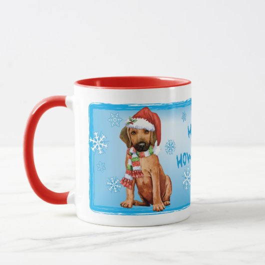 Joyeux Howlidays Rhodesian Ridgeback Mug (Gauche)