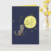 Joyeux Howlloween - Carte de vœux Halloween Loup (Fleur jaune)