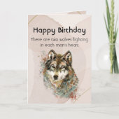 Joyeux Humour d'anniversaire Wolf, carte des loups (Devant)