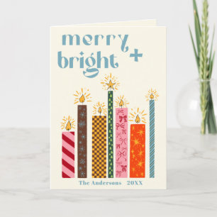 Joyeux illustré à la main + Carte de Noël brillant