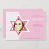 Joyeux - Invitation Bat mitzvah (Devant / Derrière)