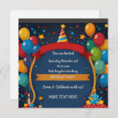 Joyeux Invitation d'anniversaire (Devant / Derrière)