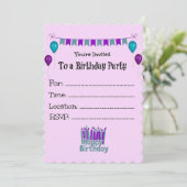 Joyeux Invitation de fête d'anniversaire (Debout devant)