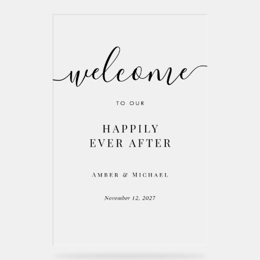 Joyeux Jamais après le signe acrylique Mariage (Recto)