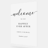 Joyeux Jamais après le signe acrylique Mariage (Angle)