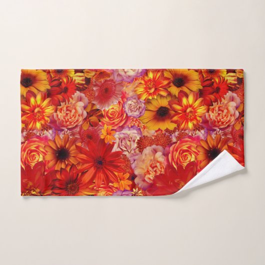 Joyeux Jardin de Fleur Orange (Serviette à main)