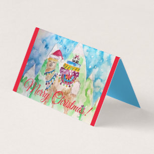 Joyeux jeu de cartes rouge Noël de Llama