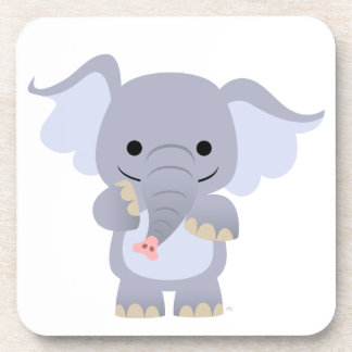 Joyeux jeu de Dessous de verre d'éléphant de dessi