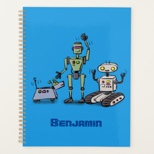 Joyeux joli dessin de trois robots trio
