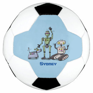 Joyeux joli dessin de trois robots trio