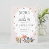 Joyeux Joueur Fleur été mariage Invitations (Debout devant)