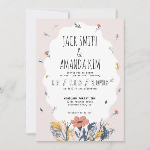 Joyeux Joueur Fleur été mariage Invitations