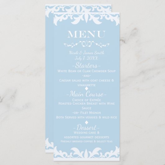 Joyeux Jour après Cinderella menu Mariage (Devant / Derrière)