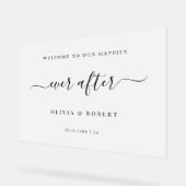 Joyeux Jour Après Mariage Bienvenue Script Frosted (Angle)