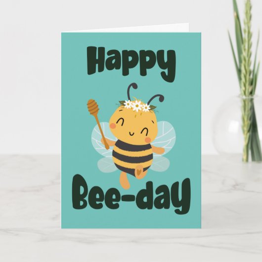 Joyeux jour d'abeille avec carte pliée d'abeille m (Devant)
