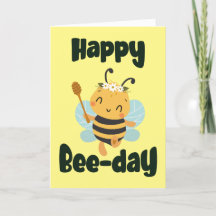 Joyeux jour d'abeille avec carte pliée d'abeille m
