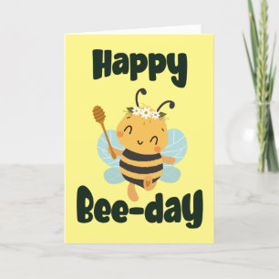 Joyeux jour d'abeille avec carte pliée d'abeille m