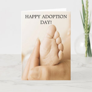 JOYEUX JOUR D'ADOPTION ! carte pied de bébé