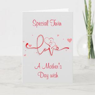 JOYEUX JOUR DE LA MÈRE **TWIN** CARTE DE JOUR DE L