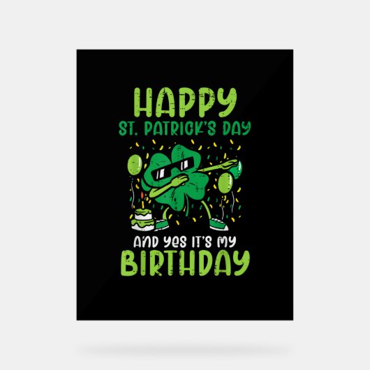 Joyeux Jour de la Saint Patrick Anniversaire Shamr (Recto)