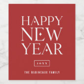 Joyeux Jour de l'an Étiquette de nourriture et de (Étiquettes simples)