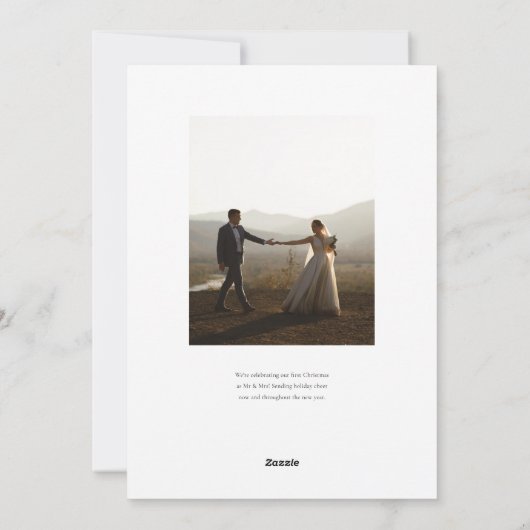 Joyeux Jour de l'An Script Holiday Carte photo com (Dos)