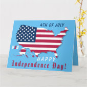 Joyeux Jour de l'Indépendance Drapeau Carte USA Ro (Fleur jaune)