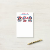 Joyeux Jour de l'Indépendance Gnomes Post-it Notes (Sur un bureau)