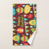 Joyeux jour de Pâques - Lapin Motif Et Oeufs Pâque (Serviette à main)