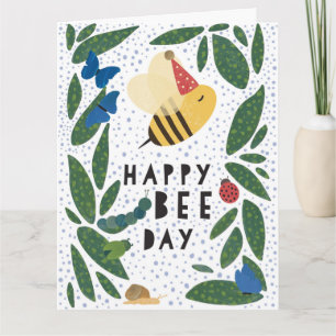 Joyeux Jour des abeilles Plié Carte de voeux Anniv