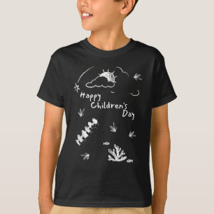 Joyeux Jour des Enfants T-shirt noir Tee graphique