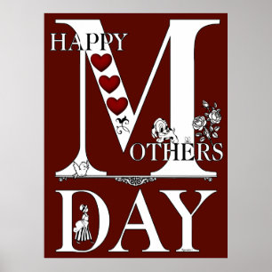 Joyeux jour des mères Archivage Poster Papier