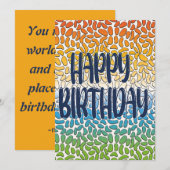 Joyeux Jour et Bonne Année Carte d'Anniversaire (Devant / Derrière)