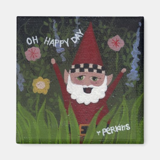 Joyeux Jour Gnome Magnet (Devant)